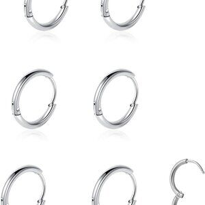 3 Pairs 6/8/10mm Gold Plated Surgical Steel Cartilage Hoop Earrings for Women Me